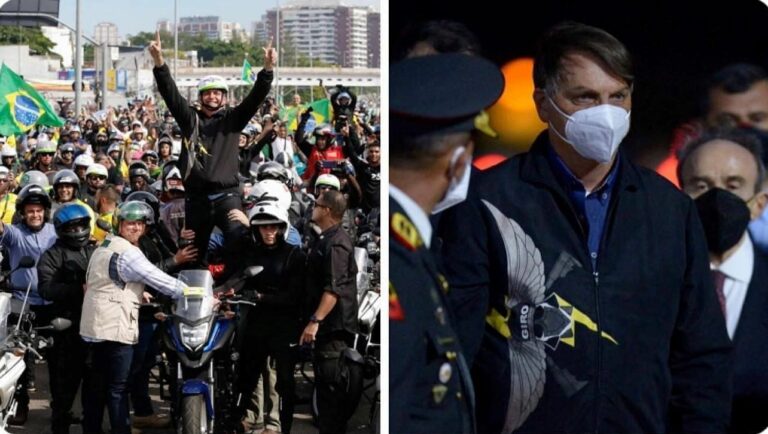 Após aglomerar no Rio, Bolsonaro é flagrado com máscara no Equador