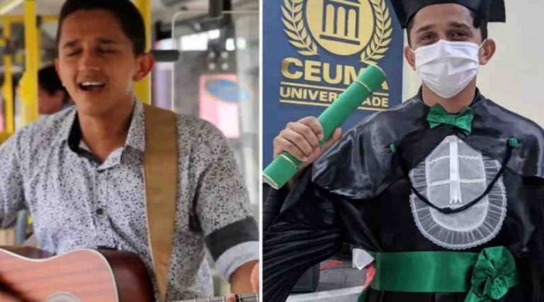 Jovem que cantava em ônibus para pagar a faculdade, se forma em medicina no Maranhão 1 cantor de onibus se forma em medicina
