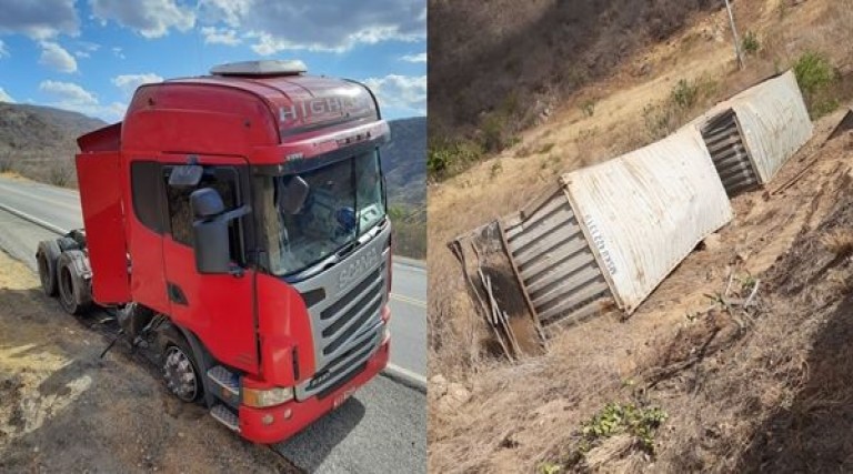 Carreta tomba na Serra de Santa Luzia. Vídeo 1 carreta tomba na serra de santa luzia video