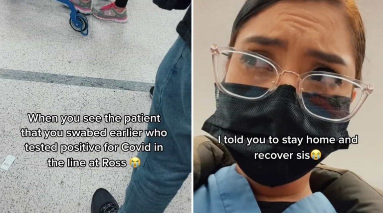 enfermeira encontra mulher numa loja depois de a diagnosticar com covid