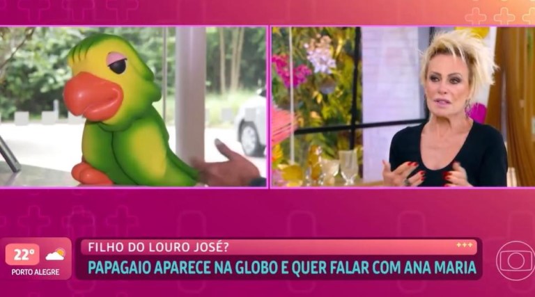 papagaio aparece de surpresa na rede globo se diz filho de louro jose e emociona ana maria braga