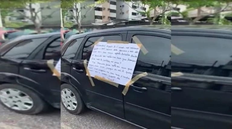 apos traicao mulher cola cartaz no carro do ex em belem crie vergonha na cara