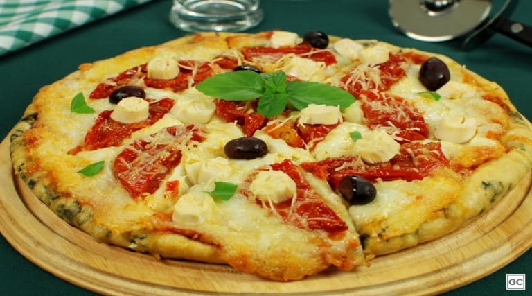 pizza caseira vegetariana