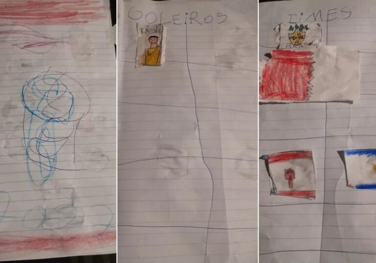 Sem dinheiro, menino desenha próprio álbum da Copa e emociona internautas 2 menino album copa 3 768x538 1