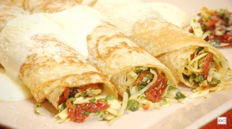 8 receitas de panqueca para saborear 3 panqueca tomate seco rucula