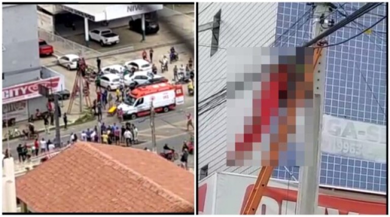 Trabalhador de empresa de internet sofre choque, fica perdurado e é salvo por colegas, em Patos 1 trabalhador de empresa de internet sofre choque fica perdurado e e salvo por colegas em patos