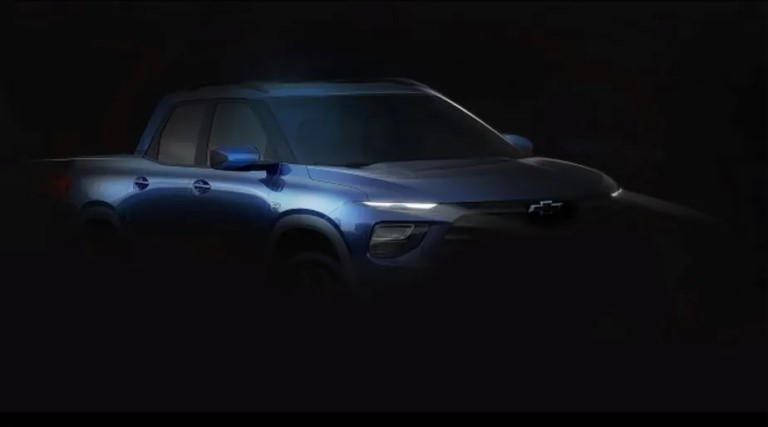 nova chevrolet montana 2023 mostra sua grade e tera frente de blazer