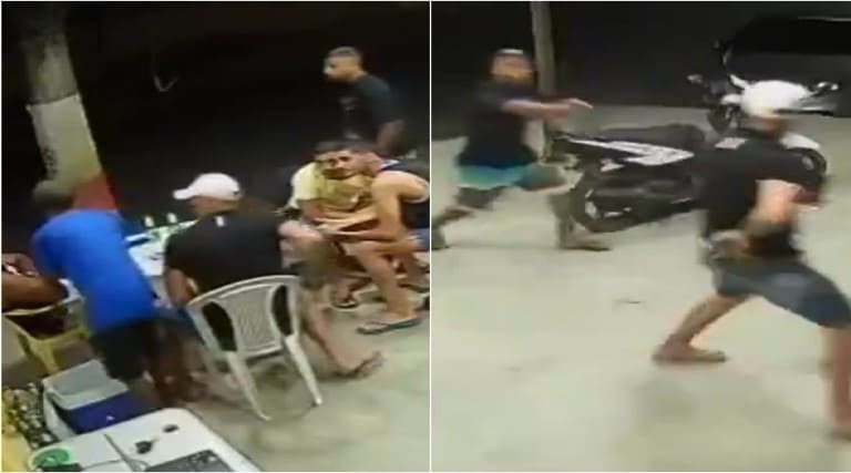 video policial reage assalto e mata bandido