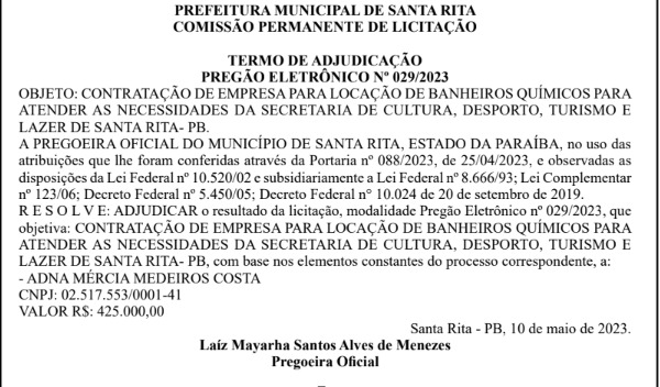 Prefeitura de Santa Rita gasta R$ 425 mil com banheiros químicos para o São João 2 santa rita sao joao banheiros quimicos