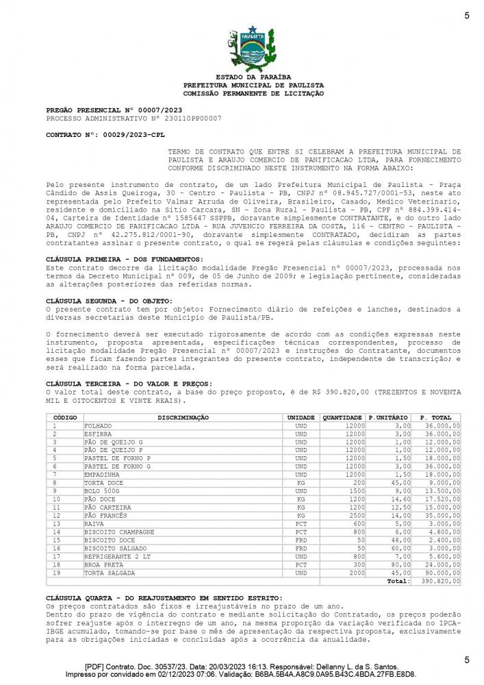 Prefeitura de Paulista/PB contrata empresa para fornecer broa 1.500% mais cara que o valor de mercado 2 WhatsApp Image 2023 12 02 at 14.33.10