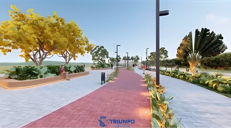 Construção de uma praça anunciada pelo prefeito de Triunfo 1 Construção de uma praça anunciada pelo prefeito de Triunfo