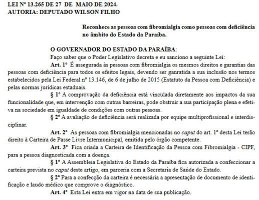 Lei de autoria de Wilson Filho que reconhece fibromialgia como deficiência é sancionada 2 WhatsApp Image 2024 05 28 at 08.16.12 517x400 1