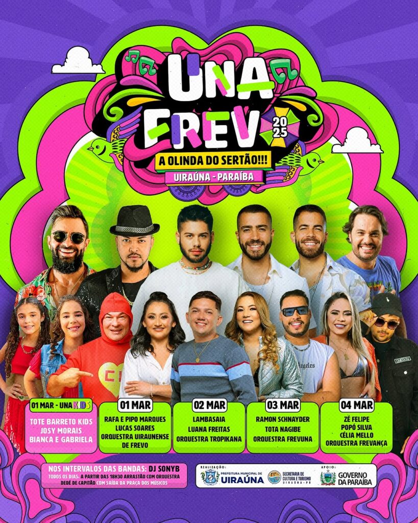 Carnaval Uiraúna 2025: confira as atrações confirmadas 2 1