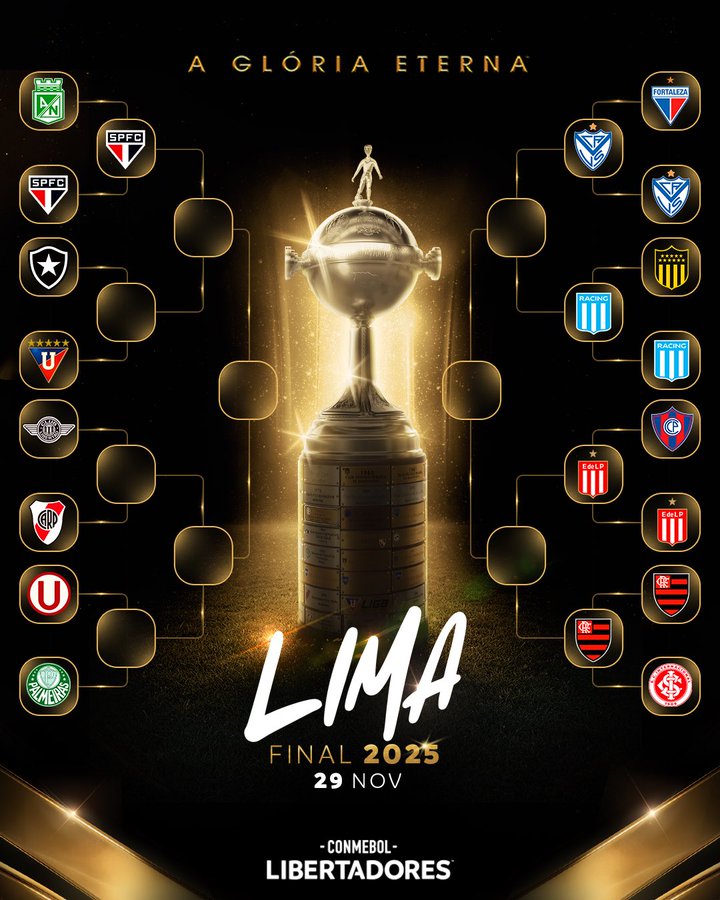 Chaveamento Copa Libertadores 2025: Confrontos das quartas 2 Gy2CPT4WcAEUc N