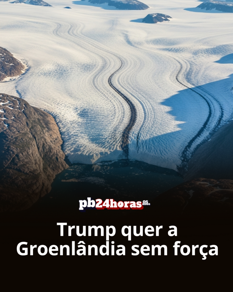 Donald Trump afirma que não deseja usar a força para obter a Groenlândia, defendendo negociações diretas com a Dinamarca para garantir o território estratégico.