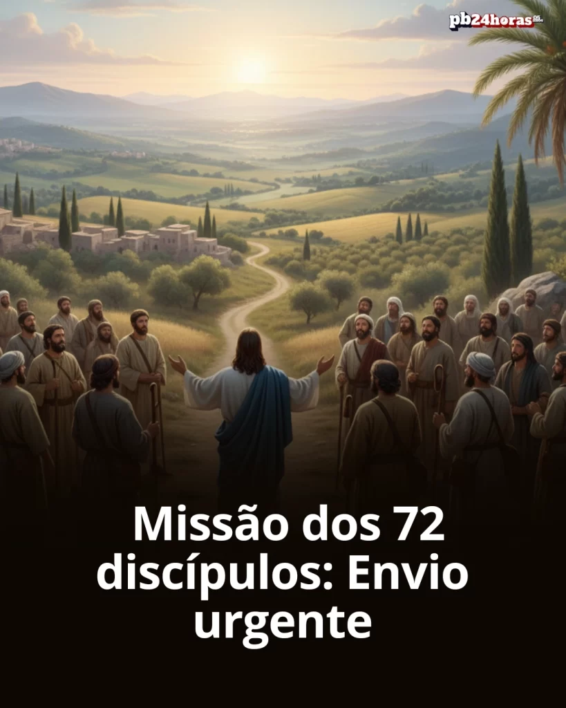 No Evangelho (Lc 10,1-9), Jesus envia 72 discípulos em missão