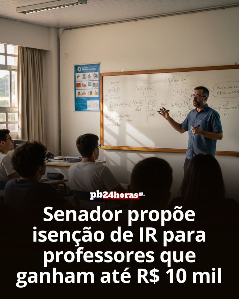 Senador propõe isenção de IR para professores que recebem até R$ 10 mil.