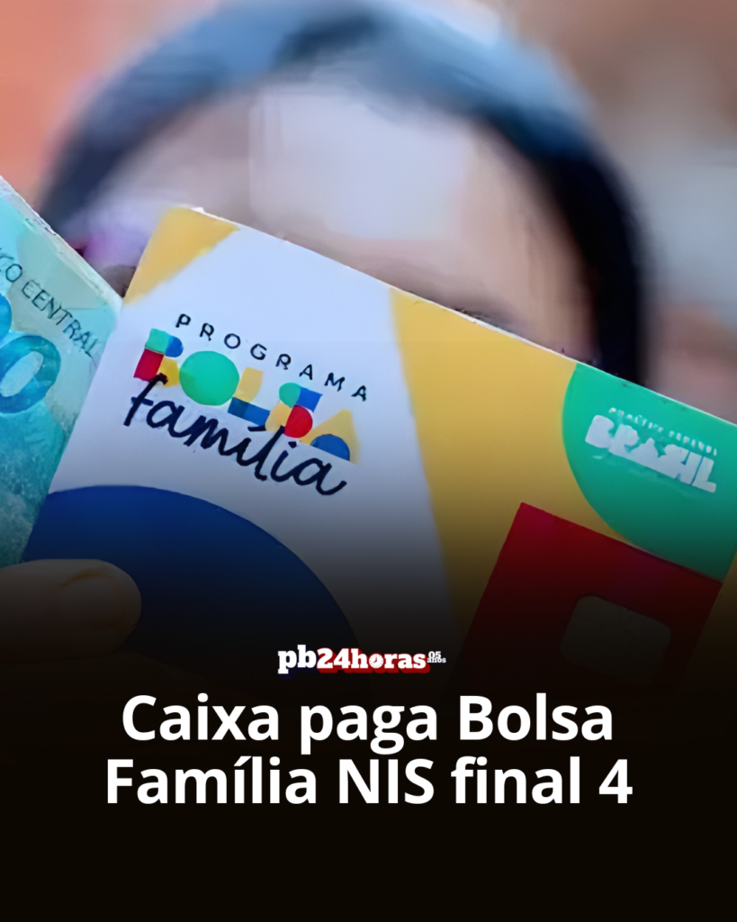 A Caixa Econômica Federal realiza hoje o pagamento do Bolsa Família para beneficiários com NIS final 4