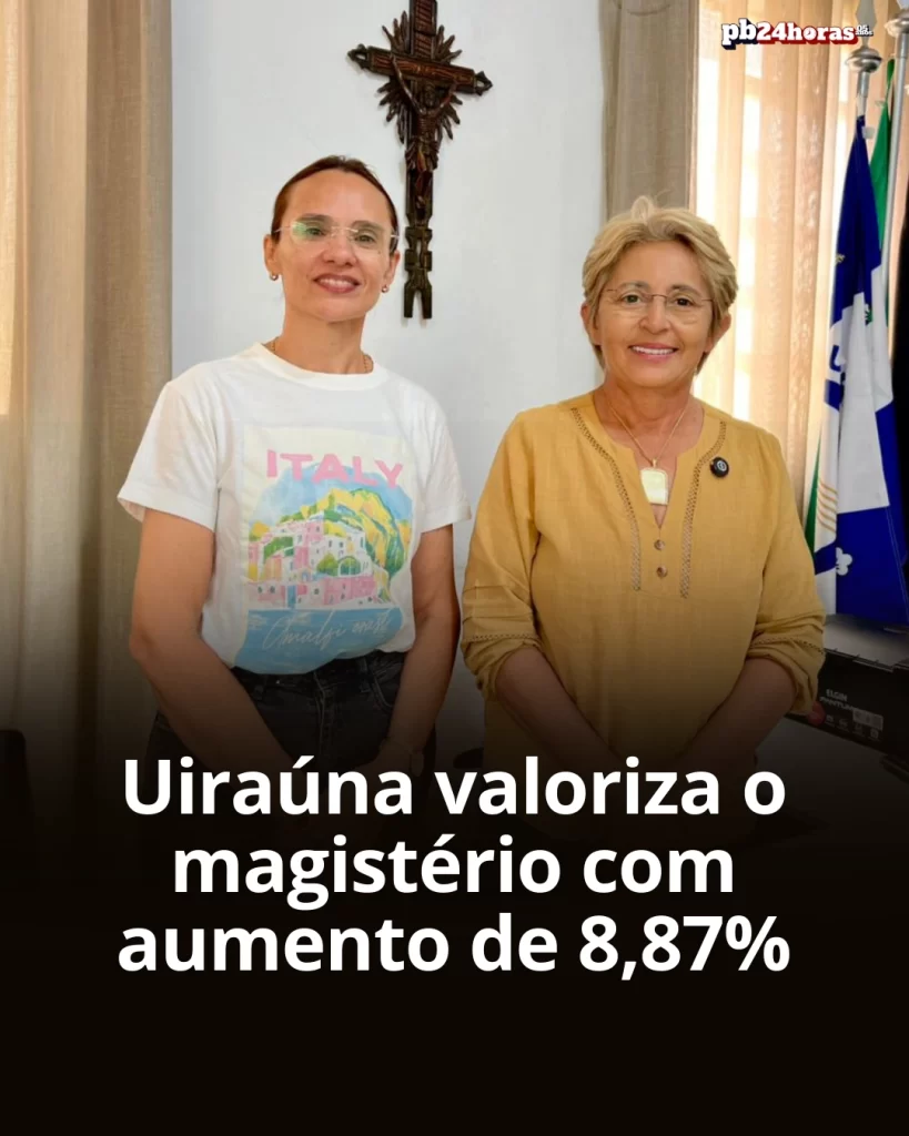 Prefeitura de Uiraúna concede reajuste do magistério de 8,87%, superando o piso nacional de 5,4%