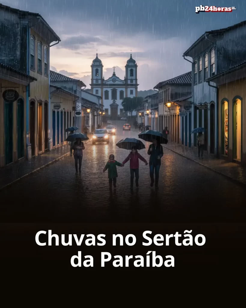 Trinta e seis municípios do Sertão da Paraíba estão em alerta para chuvas intensas e ventos fortes, segundo o Inmet