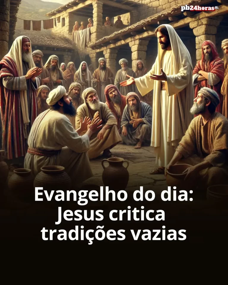 Evangelho de Marcos 7,1-13 mostra Jesus criticando fariseus por valorizarem tradições humanas acima dos mandamentos de Deus