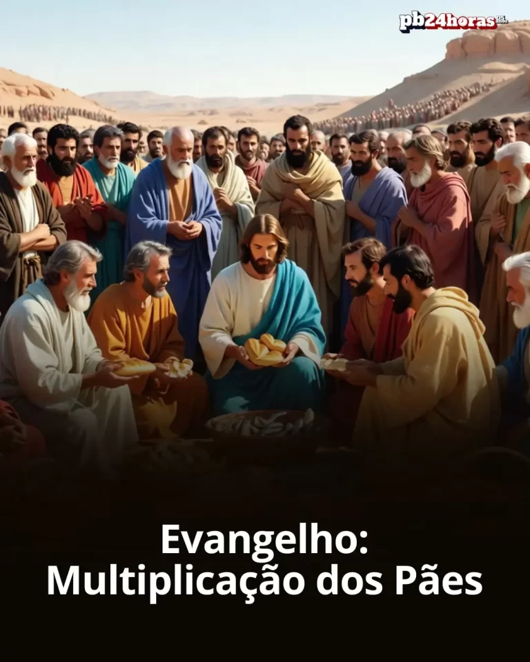 Evangelho de Marcos 8,1-10 narra a multiplicação dos pães, destacando fé, solidariedade e abundância divina