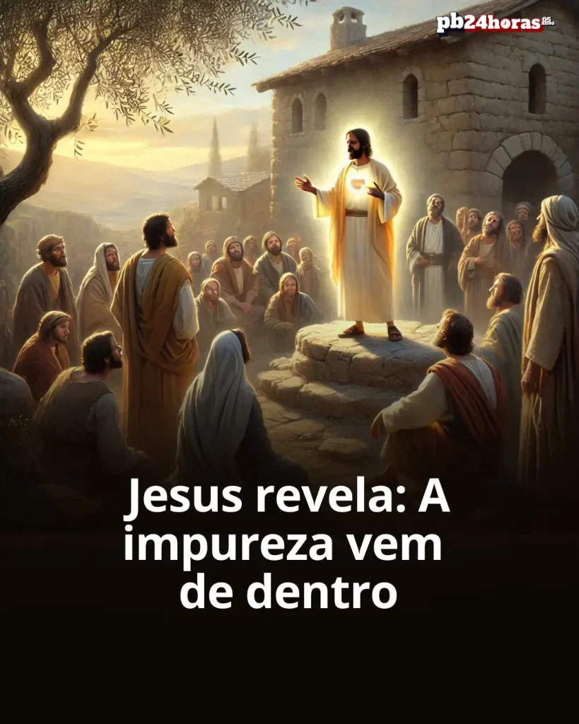 No Evangelho de Marcos 7,14-23, Jesus ensina que a verdadeira impureza não vem de fora, mas brota do coração humano