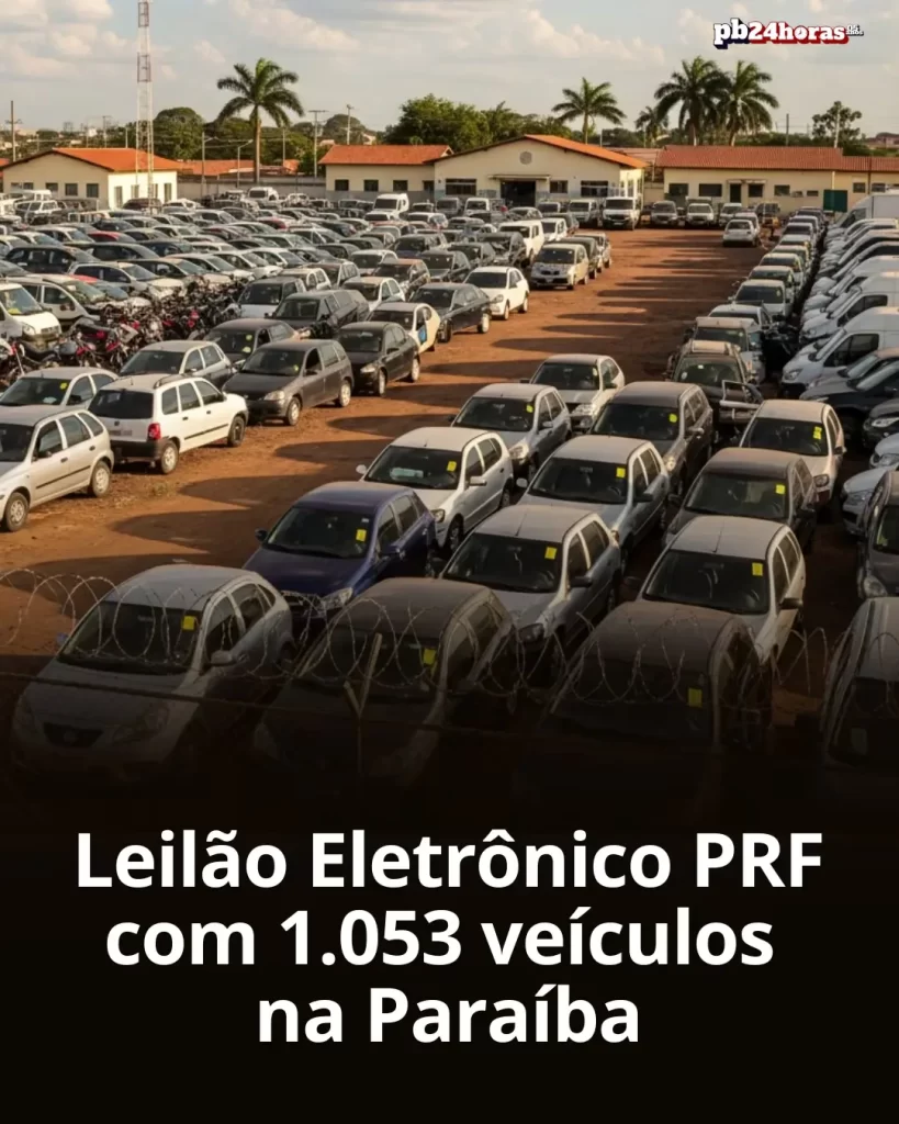 PRF na Paraíba realiza leilão eletrônico com 1.053 veículos no dia 26 de fevereiro. Participe online e confira as oportunidades