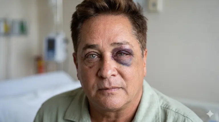 Cantor Leonardo aparece com olho roxo após acidente 1 Cantor Leonardo aparece com olho roxo após acidente