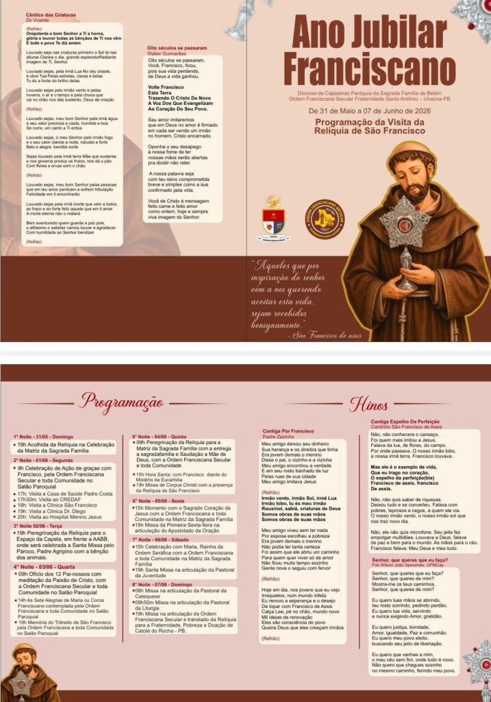 Celebrações do Ano Jubilar Franciscano em Uiraúna 2 WhatsApp Image 2026 05 28 at 17.27.50