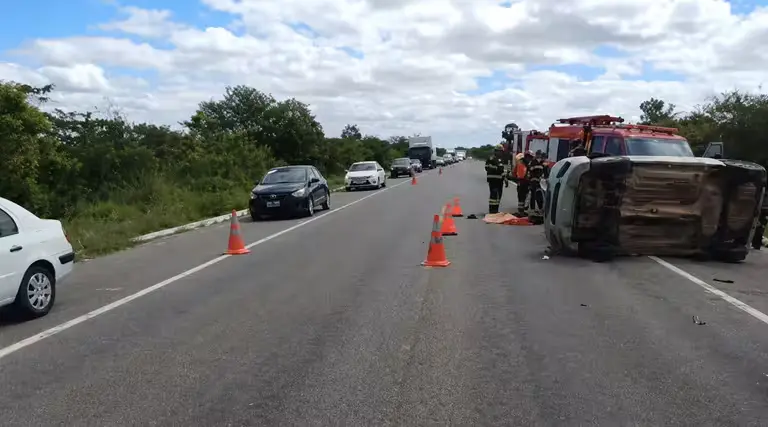 Acidente no RN deixa um morto e quatro feridos na BR-304