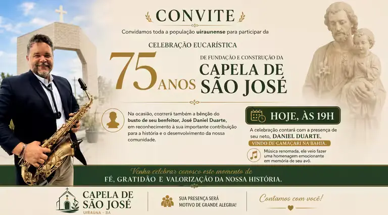 Capela de São José celebra 75 anos com homenagem em Uiraúna