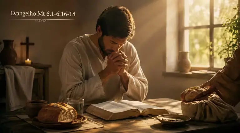Evangelho Mt 6,1-6.16-18 ensina humildade 1 Evangelho Mt 6,1-6.16-18 ensina humildade