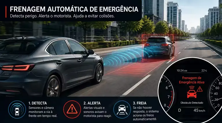 Frenagem automática será obrigatória em carros no Brasil 1 Frenagem automática será obrigatória em carros no Brasil