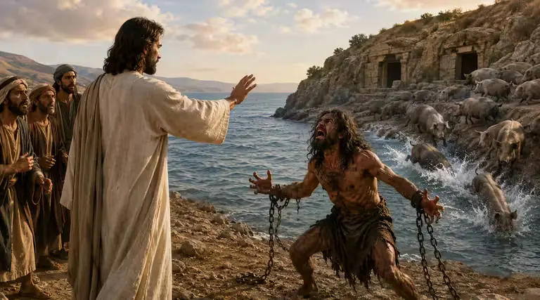 Evangelho Mt 8,28-34: libertação 1 Evangelho (Mt 8,28-34)