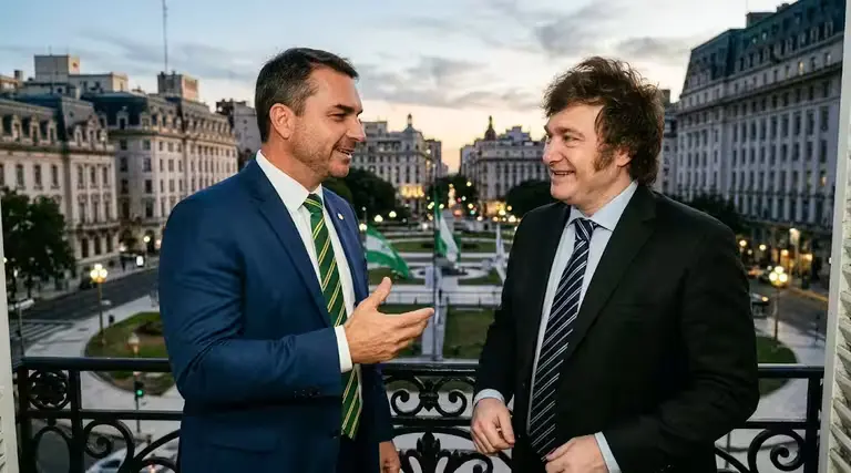 Flávio Bolsonaro defende modelo econômico de Milei