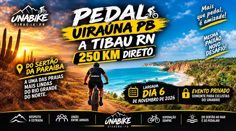 Pedal Uiraúna-Tibau: Desafio de 250km