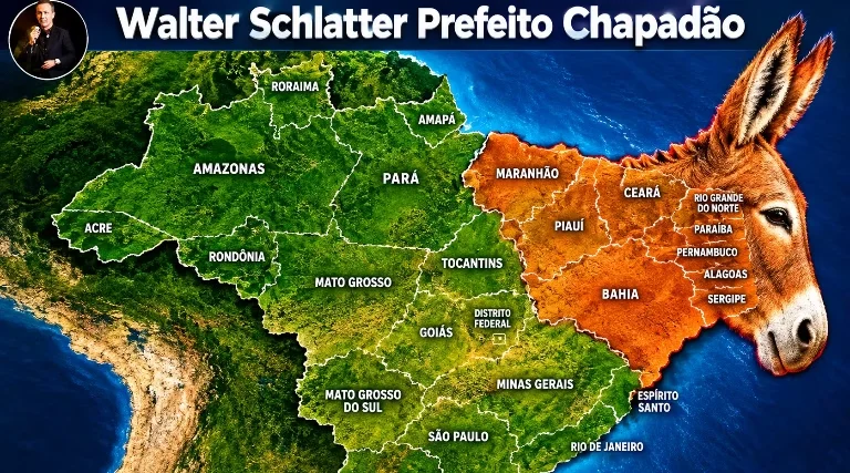 Prefeito de MS publica mapa do Nordeste como burro