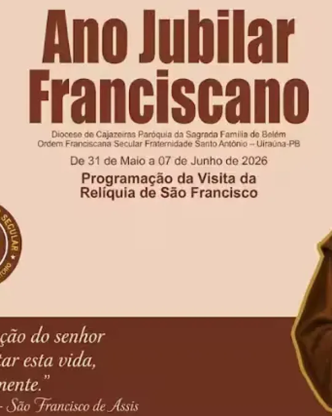 Celebrações do Ano Jubilar Franciscano em Uiraúna